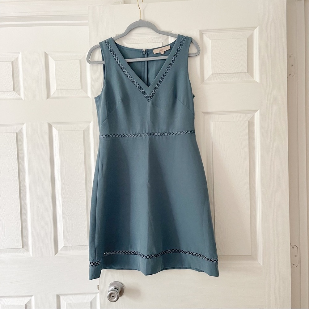 LOFT Dusty Blue Cocktail Dress Size 4